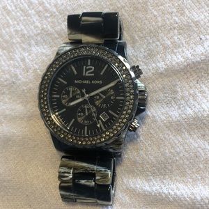 MK Black and white and cream runway watch.